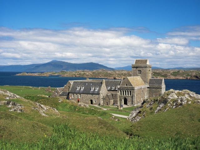 Walk on the tranquil island of Iona with pristine white beaches and a beautiful historic Abbey image